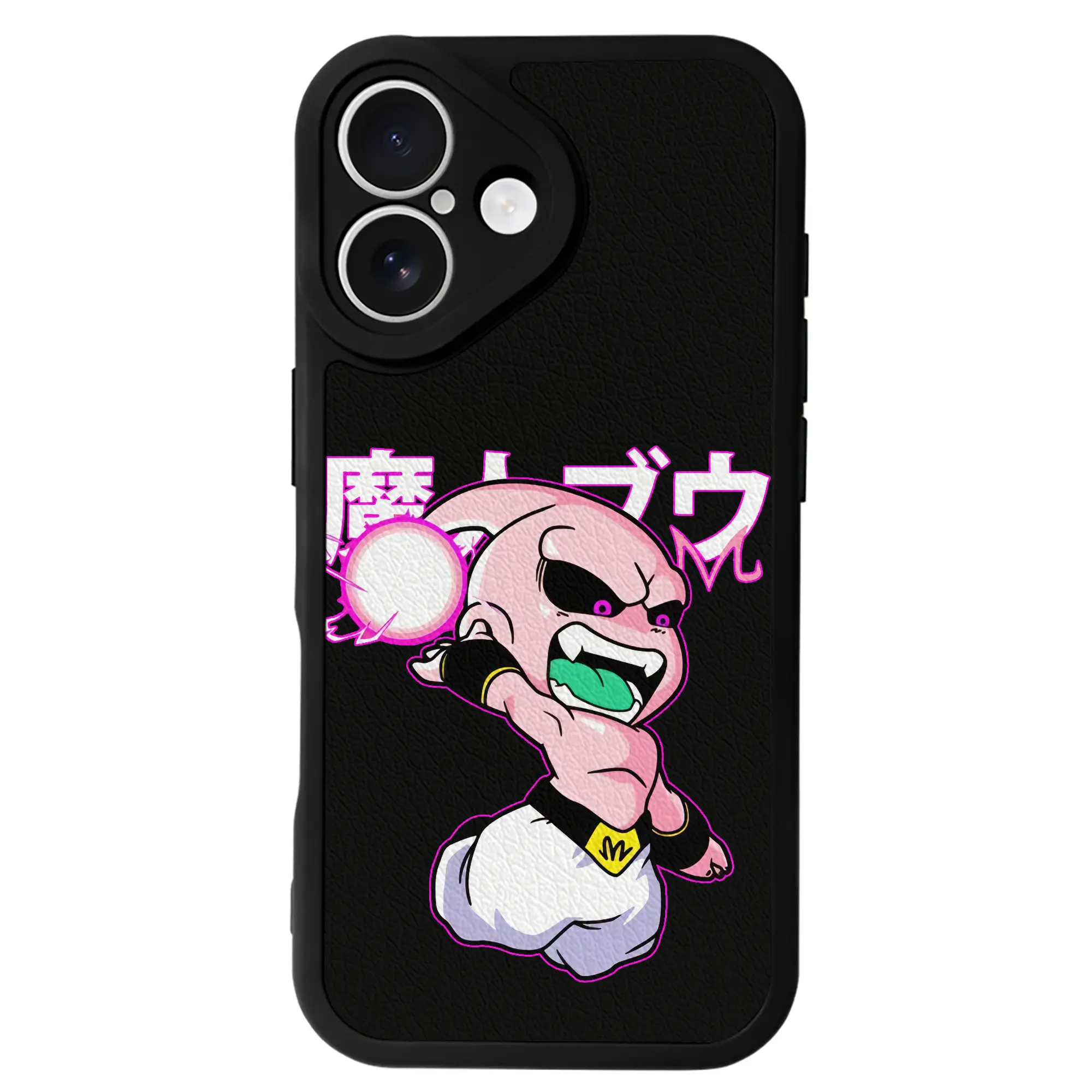 ドラゴンボール グッズ まじん ブウ - IPhone 16シリーズ対応 ・ シリコンスマホケース ・ レザー調 ・ 高精度フィット ・ 耐衝撃 ・ ワイヤレス充電対応 ・ 精密カット